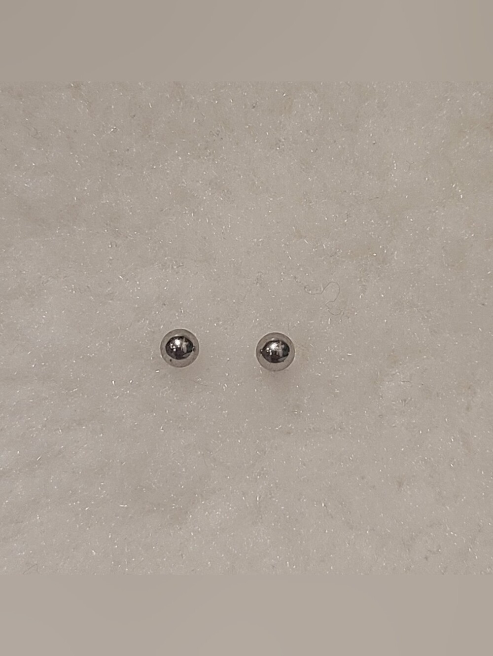 Silver Colored Ball Earrings Straight Post